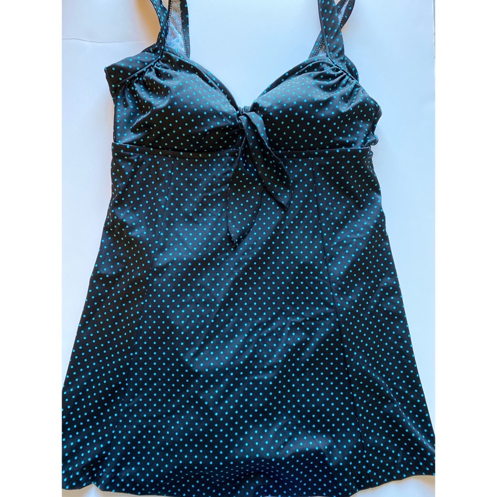 Le cove one piece blue polka dot swimsuit size 12